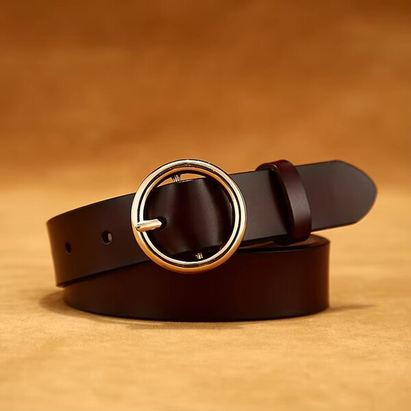 Womens Leather Pin Buckle Belt