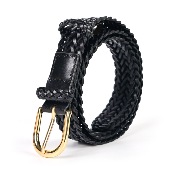 Womens Braided Belt in PU Leather