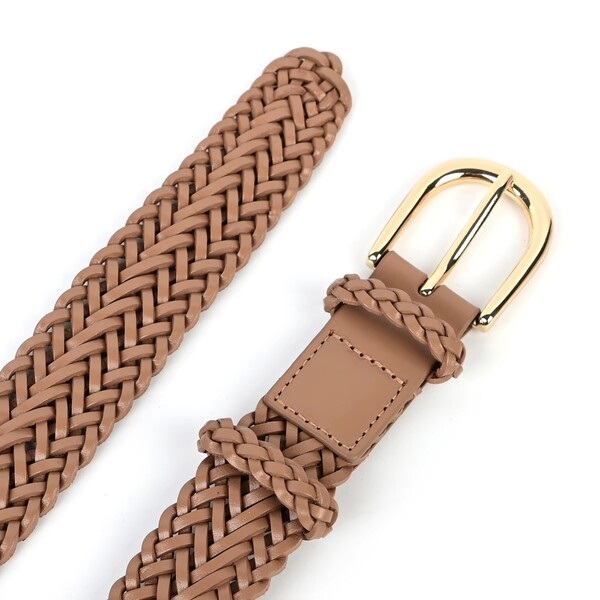 Womens Braided Belt in PU Leather