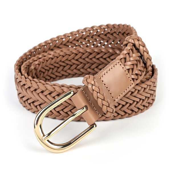 Womens Braided Belt in PU Leather