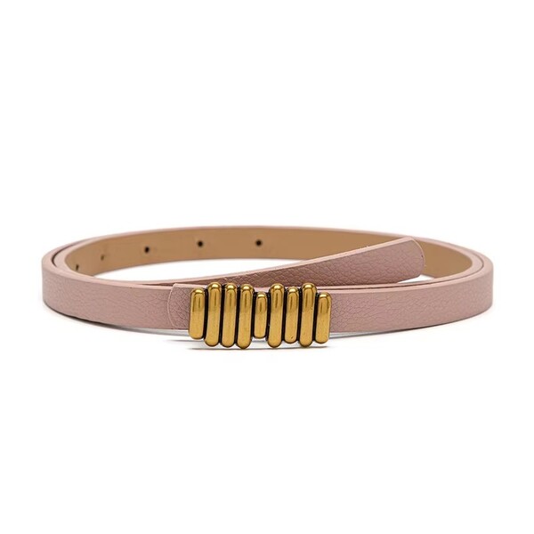 Womens Gold Special Buckle Pu Belt
