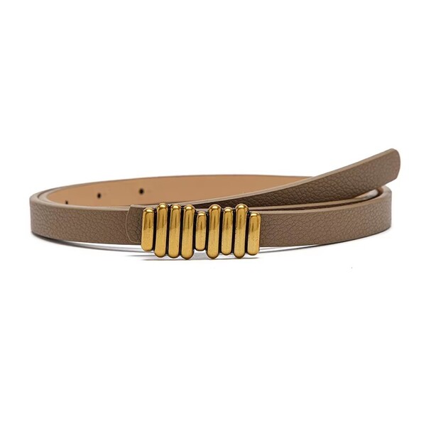 Womens Gold Special Buckle Pu Belt