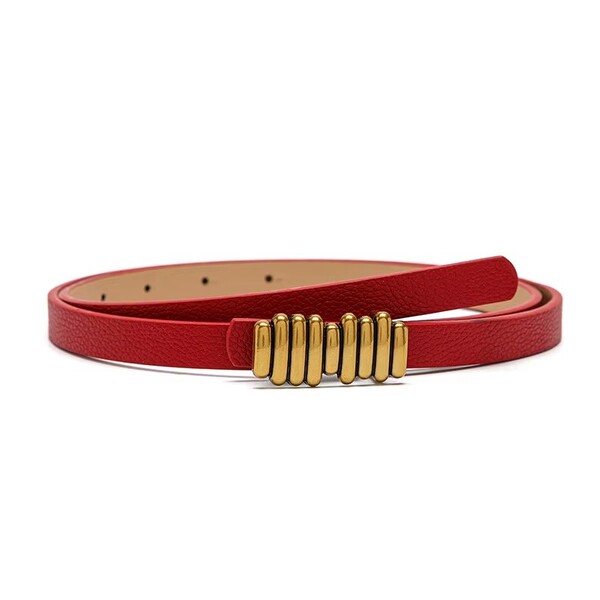 Womens Gold Special Buckle Pu Belt