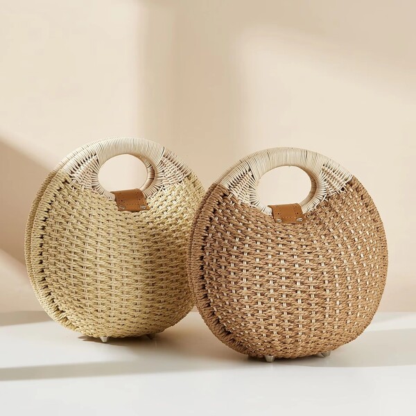Beach Round Large Capacity Crochet Tote Bag