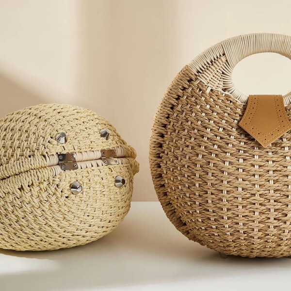 Beach Round Large Capacity Crochet Tote Bag