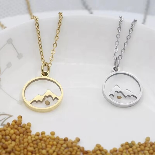 Ladies Fashion Stainless Steel Resin Necklace
