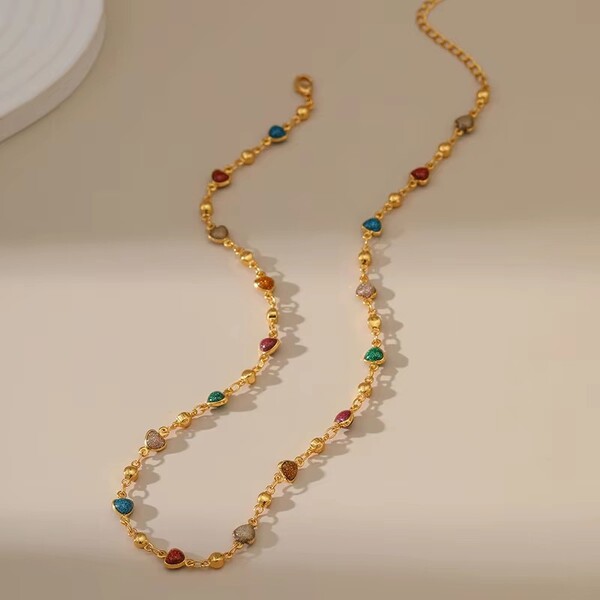 Boho Stone Bead Necklace