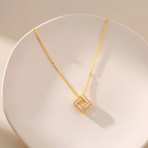 Geometric Brass Necklace