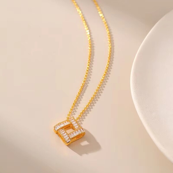 Geometric Brass Necklace