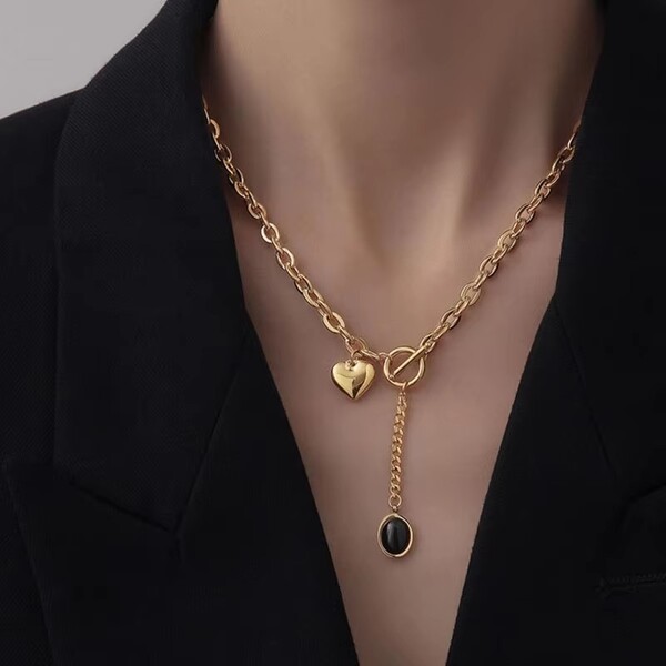 Oval Tassel Pendant Love Simple Fashion Necklace