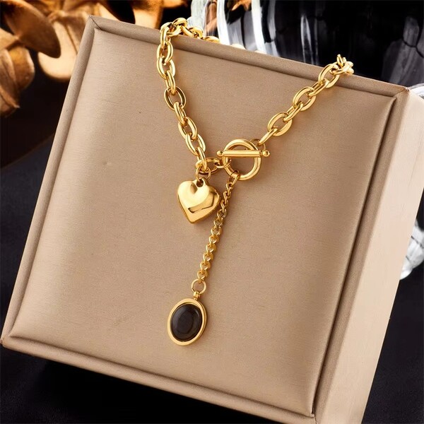 Oval Tassel Pendant Love Simple Fashion Necklace