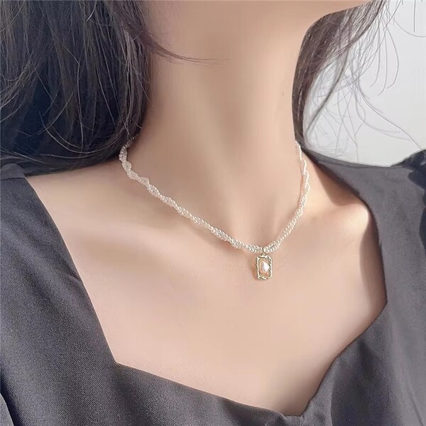 Simple Double Layer Imitation Pearl Necklace