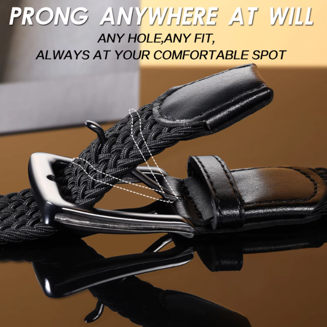 Casual Fashionable Stretch Fabric Woven Braided Elastic Belt For Men