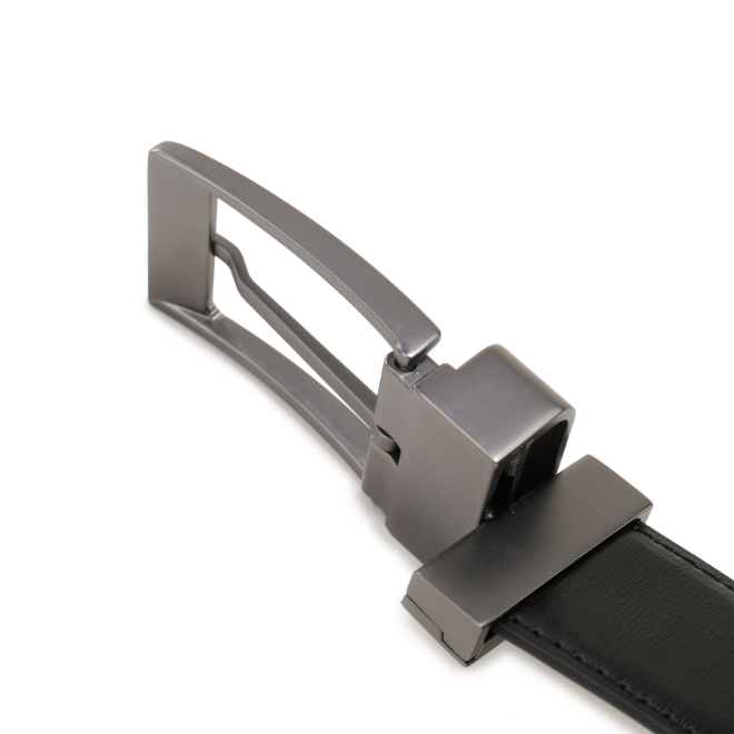 Reversible Genuine Leather Belts for Men with Rotated Buckle