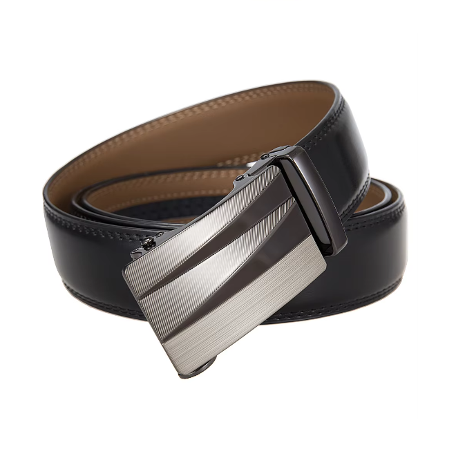 Alloy Automatic Buckle Ratchet Cow Hide Belt