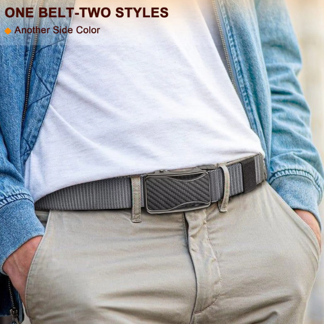 Mens Outdoor Sports Elastic Belt with Automatic Buckle