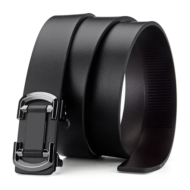 Mens Business Automatic Buckle PU Leather Belt
