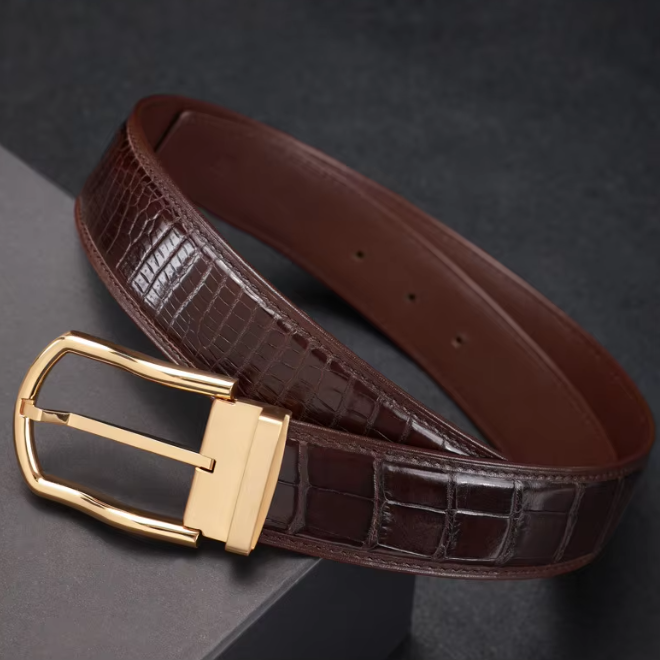 Luxurious Genuine Alligator Leather Mens Belts