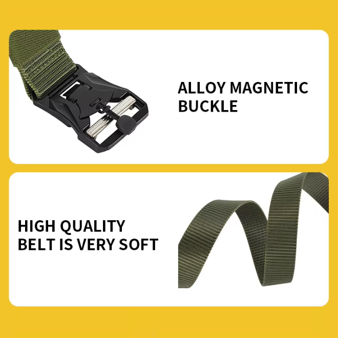 Polyester Fabric Belt Adjustable Quick Release Buckle Tactical Belt for Men