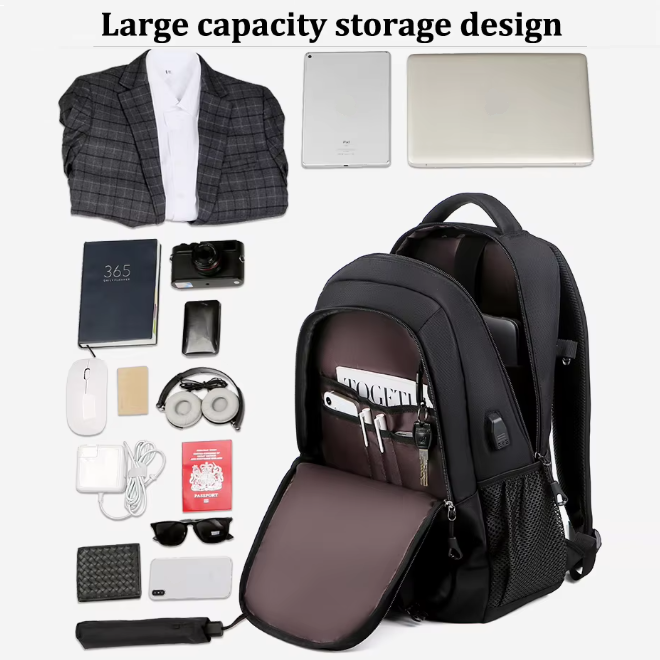 Large Capacity Multifunctional Waterproof Anti Theft Backpack with USB