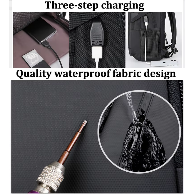 Large Capacity Multifunctional Waterproof Anti Theft Backpack with USB
