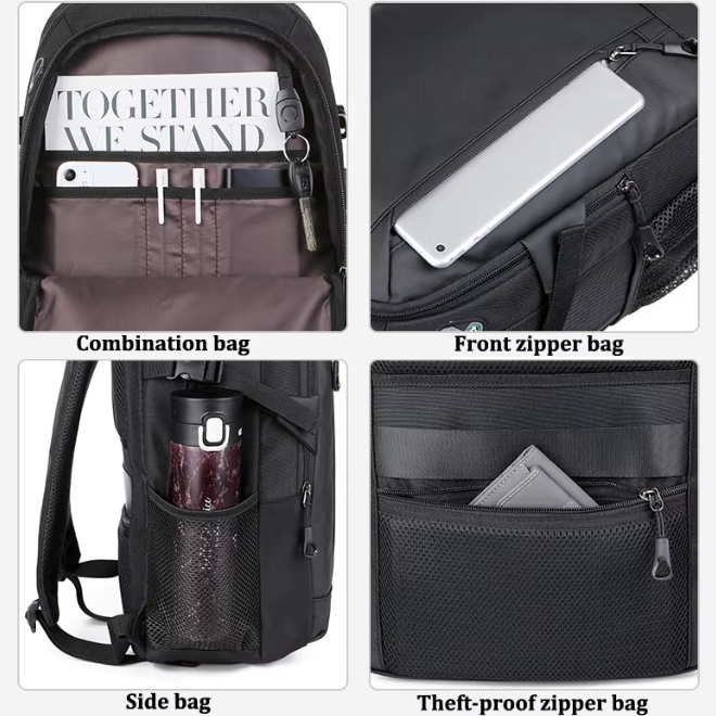Large Capacity Multifunctional Waterproof Anti Theft Backpack with USB