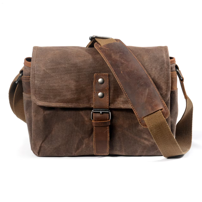 Vintage Waterproof Wax Canvas Bag with Inter layer Pad