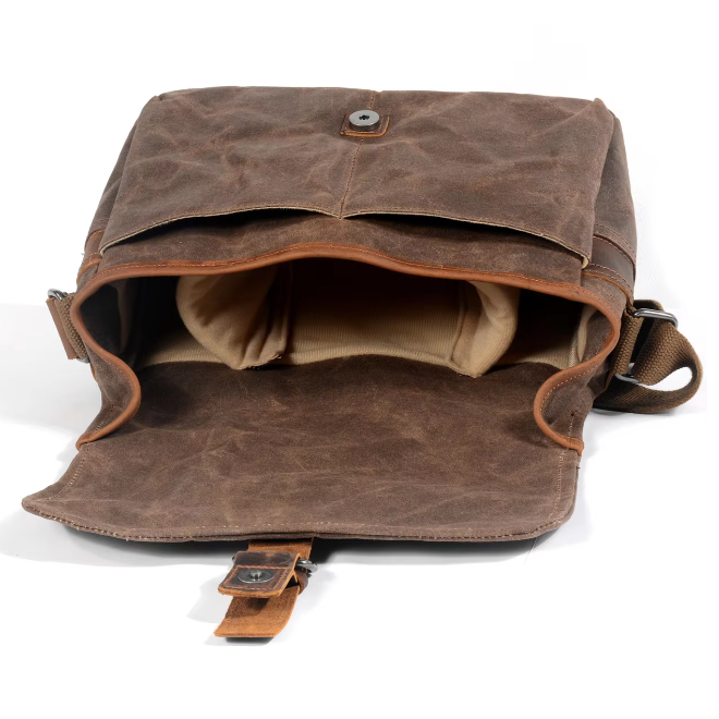 Vintage Waterproof Wax Canvas Bag with Inter layer Pad