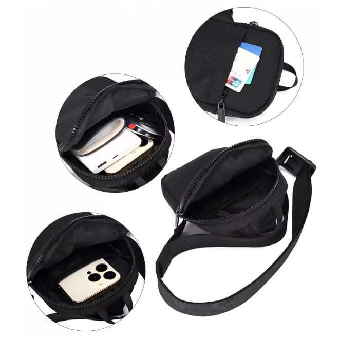 Versatile Zippered Pocket Crossbody Bag