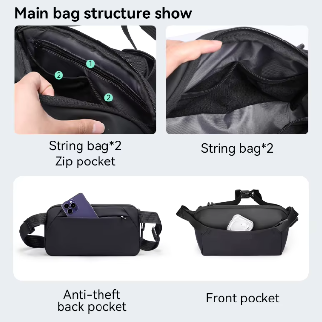 Mens Casual Fashionable Riding Small Crossbody Bags