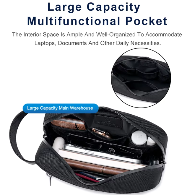 Fashionable Lightweight Waterproof Mens Handbag